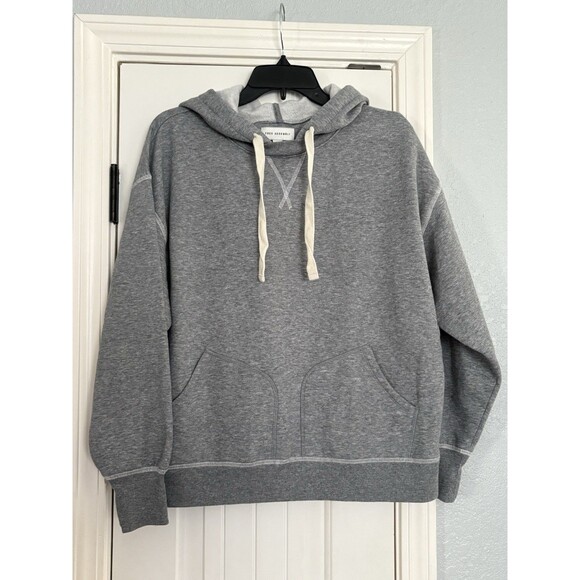 Free Assembly Pullover Hoodie Womens Medium Gray Raglan Sleeve Pockets Casual - Picture 1 of 5